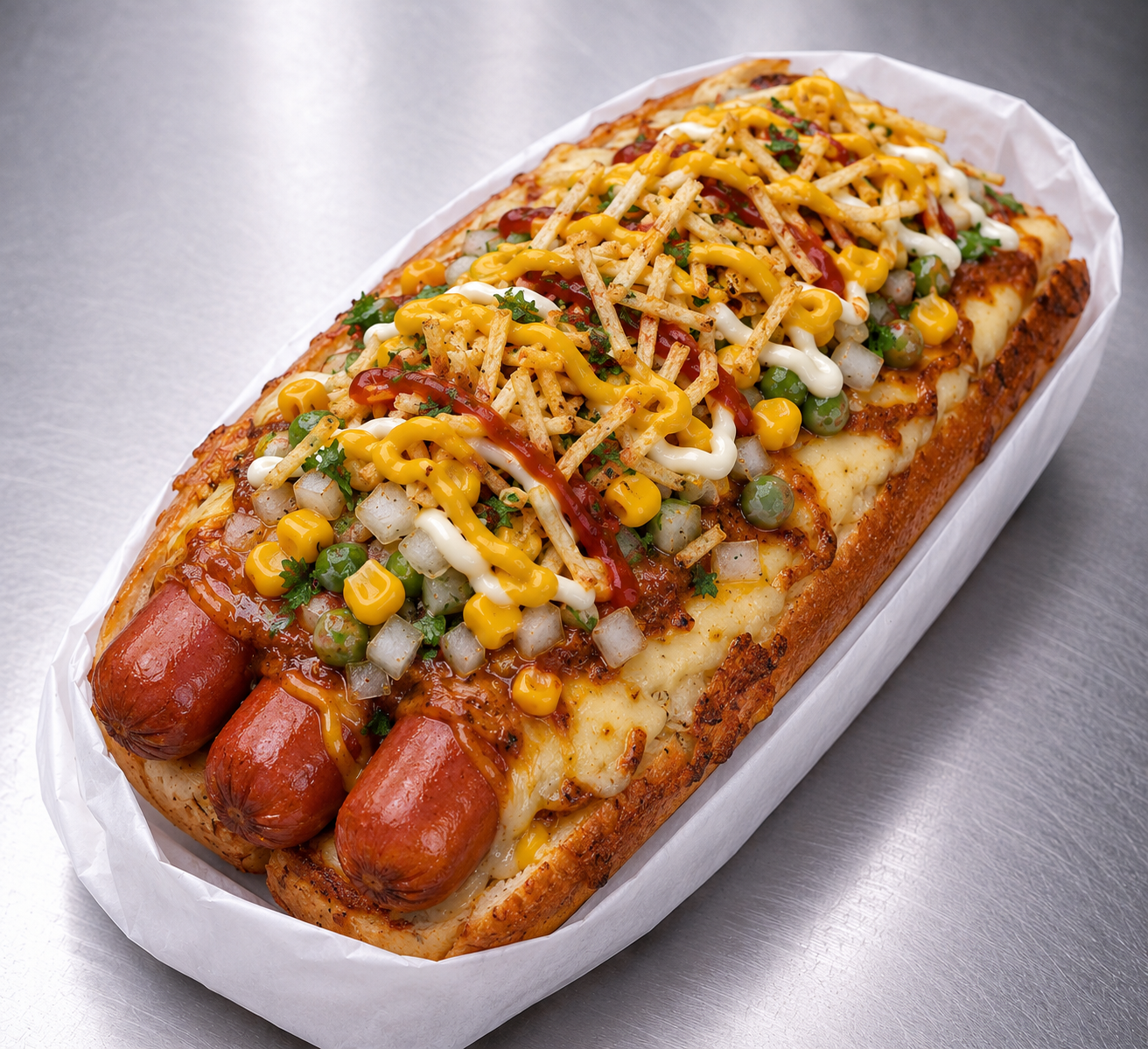 Hot Dog Prensado com 3 Salsichas